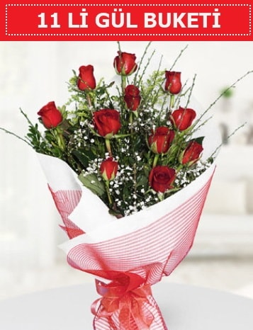 11 adet kırmızı gül buketi Aşk budur  Hakkari İnternetten çiçek siparişi 